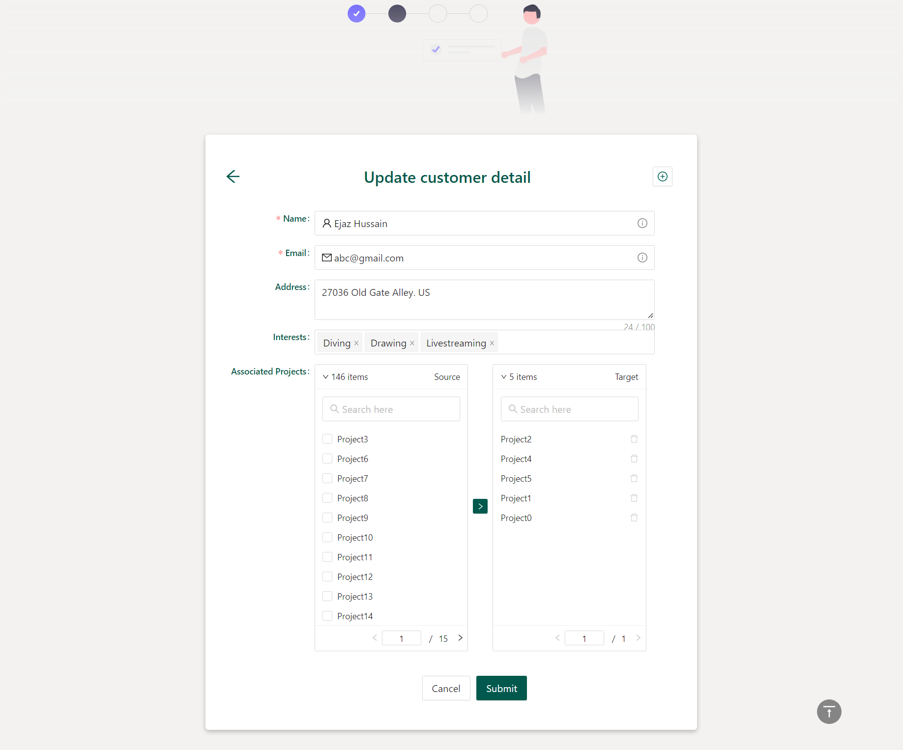 Form Customizer Edit List Form